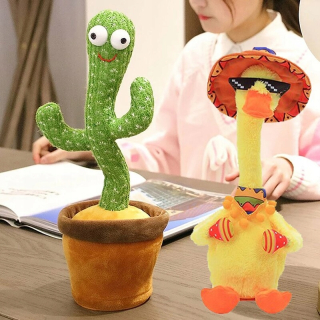Kawaii Dancing Duck Cactus Elektronické plyšové hračky
