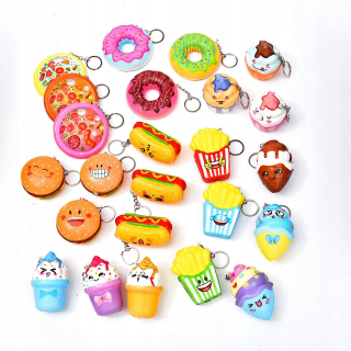 Kawaii Pączek Squishy Key Ring pomaly rast