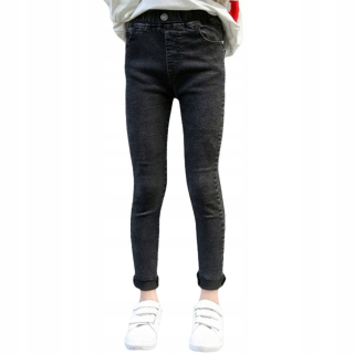 Detské dievčatá džínsy čierna farebná dievčina Jeans Kids