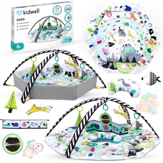 Kidwell Eden Black/White Educational Mat, Balls