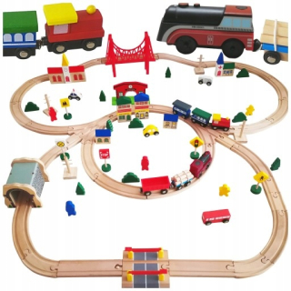 Kinderplay Drevená železničná vlak pre batérie