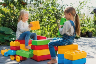 Stavebné bloky tehly s kolesami 30 el.