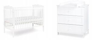 Klupś Oliver Set Chsoda, detská postieľka 120x60 biela