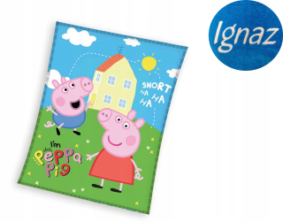 Prikrývka 150x200 Peppa Pig Pig vyšívacie meno s výšivkou