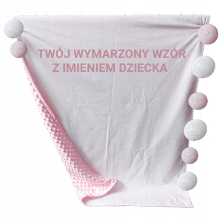 Prikrývka s vlastným vzorom a menom dieťaťa 100x60cm