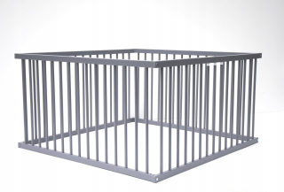 Detská drevená playpen 180 cm x 180 cm šedá