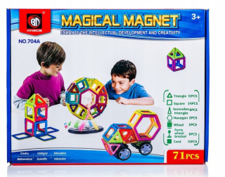Farebné magnetické bloky magické magnet 71 ks.