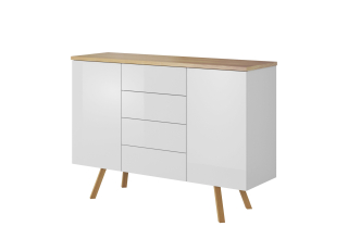 Kúzačka 115 cm salón miestnosť dub biela rohož lesk