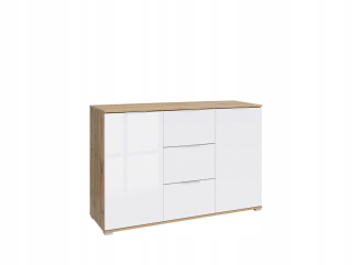 Kufrík 135 cm Zele Kom2d3s Oak Wotan/White Gloss