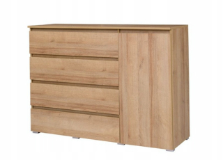 Zásuvky 138 cm CS-5 4 Zásuvky + Dverné dubové riviéra