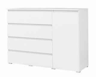 Zásuvky 138 cm CS-5 4Suffles + dvere biele rohož