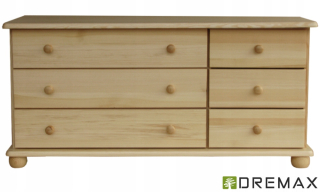 Zásuvky 54 vyrobené z masívneho borového dreva 125x42x59 Prod