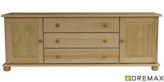Zásuvky 69 vyrobené z masívneho borového dreva 165x42x59 Prod