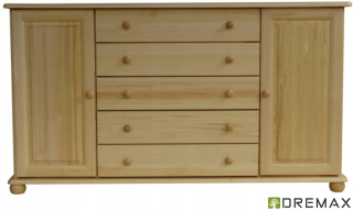 Zásuvky 82 vyrobené z masívneho borového dreva 165x42x92 Prod