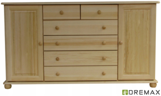 Zásuvky 85 vyrobené z masívneho borového dreva 165x42x92 Prod