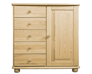 Kúzačka 85x92x42 5 zásuviek 1 dvere W07 borovica