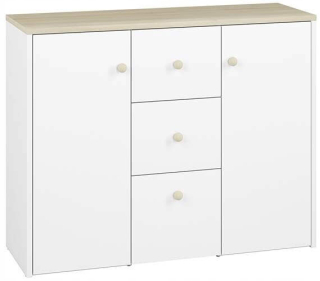 Biely komoda so zásuvkami 120 cm Elmo 09