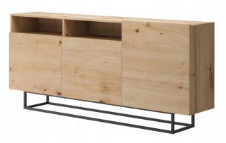Veľká komoda 180 Oak Artisan Black Legs Loft E16