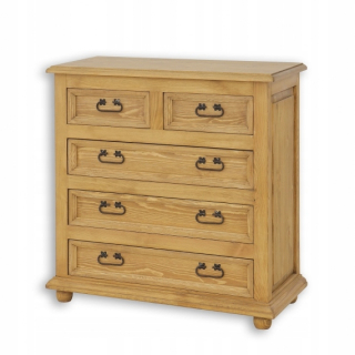 Pine Dresser so zásuvkami, spodná bielizeň COM05