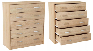 Skrinka na komoda 5S Sonoma Oak Knižnica 5 zásuviek