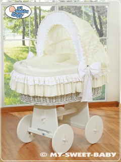 Mojžišský kôš s chovateľskou stanici- Bellamy White + Cream-White