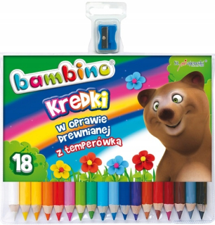 Hrubé ceruzky 18 farieb bambino