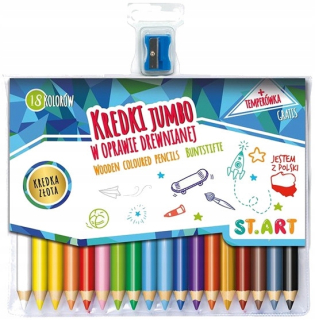 Hrubé jumbo ceruzky 18 farieb St.art + teplota