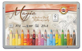 Magic Trio Crayons 23 Colors Metal Cassette