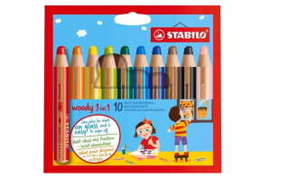 Woody Crayons 3in1 10 Stabililo Colors