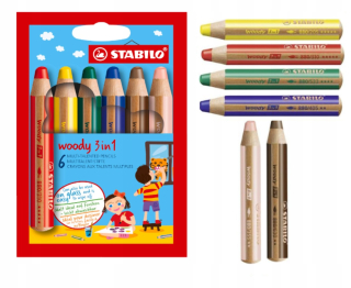 Stabililo Woody hrubá ceruzka ceruzky hrubé 6 farieb