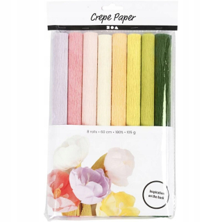 Crepe 25x60 cm 8 listov Pastel Col.