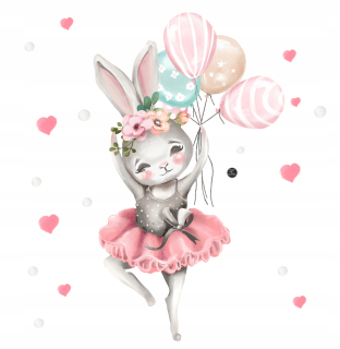 Bunny, balerína a balónové balóniky pre stenu