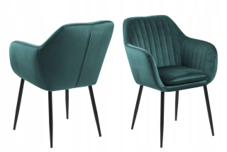 Stolička Emilia Velvet Green/Black