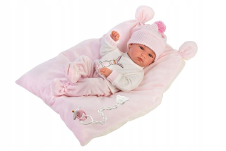 Doll 63556 Bimba Baby na ružovom vankúši 35 cm