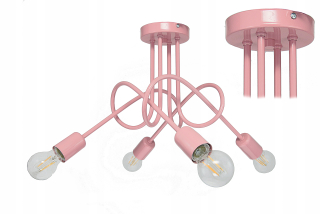 Detská stropná lampa pastel ružový luster LED