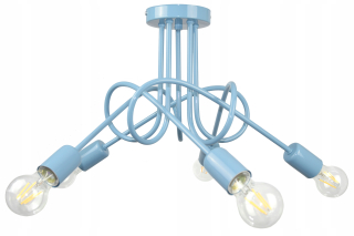 Stropná lampa podkrovie modré pastely pod LED