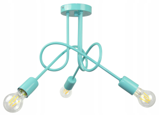 Stropná lampa podkrovie Pastely Turkus Edison pod LED