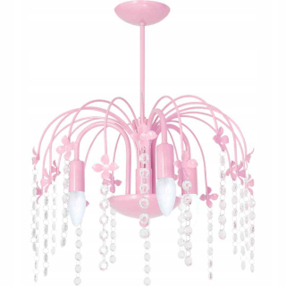 Lama Laura Lama 3xe14 LED Pink + Crystals
