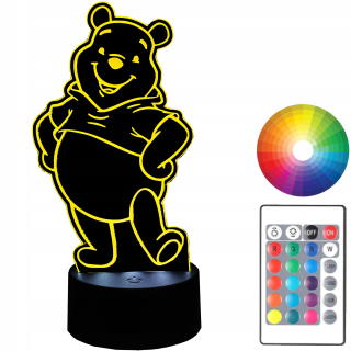 LED nočná lampa Winnie the Poho darček 3D meno
