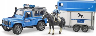 Land Rover Police s prívesom na originál koňa