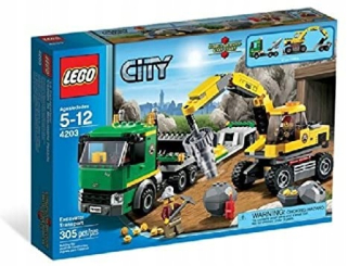 Mestský rýpadlo LEGO 4203 s mínovým prepravcom