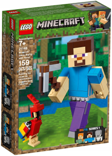 Lego Minecraft 21148 Veľký Steve Figur s papagájom