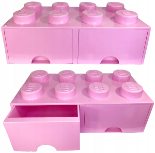 Lego kontajner 2 zásuvky blok 8 Pink Box