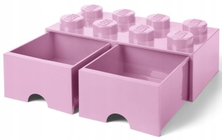 Lego kontajner klocek 8 svetloružová zásuvka