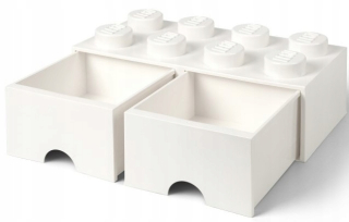 Zásuvka na blokové skrinky na kontajner LEGO 8 biela