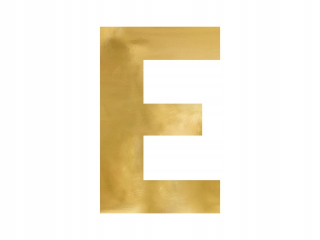 Zrkadlové písmeno '' e '', zlato, 40x60 cm