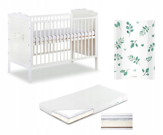 Postieľka 120x60 Marsell White Kluupś +matrac +zápas