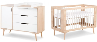 Klupś Sofie Bed + Bukovú hrudnú komodu Set