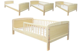Posteľ 160x70 borovica + bariéry voľba 2in1 gauč