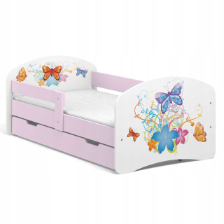 Detská posteľ B02-SZ 160x80 LILAKOVÉ KVETY TLAČ